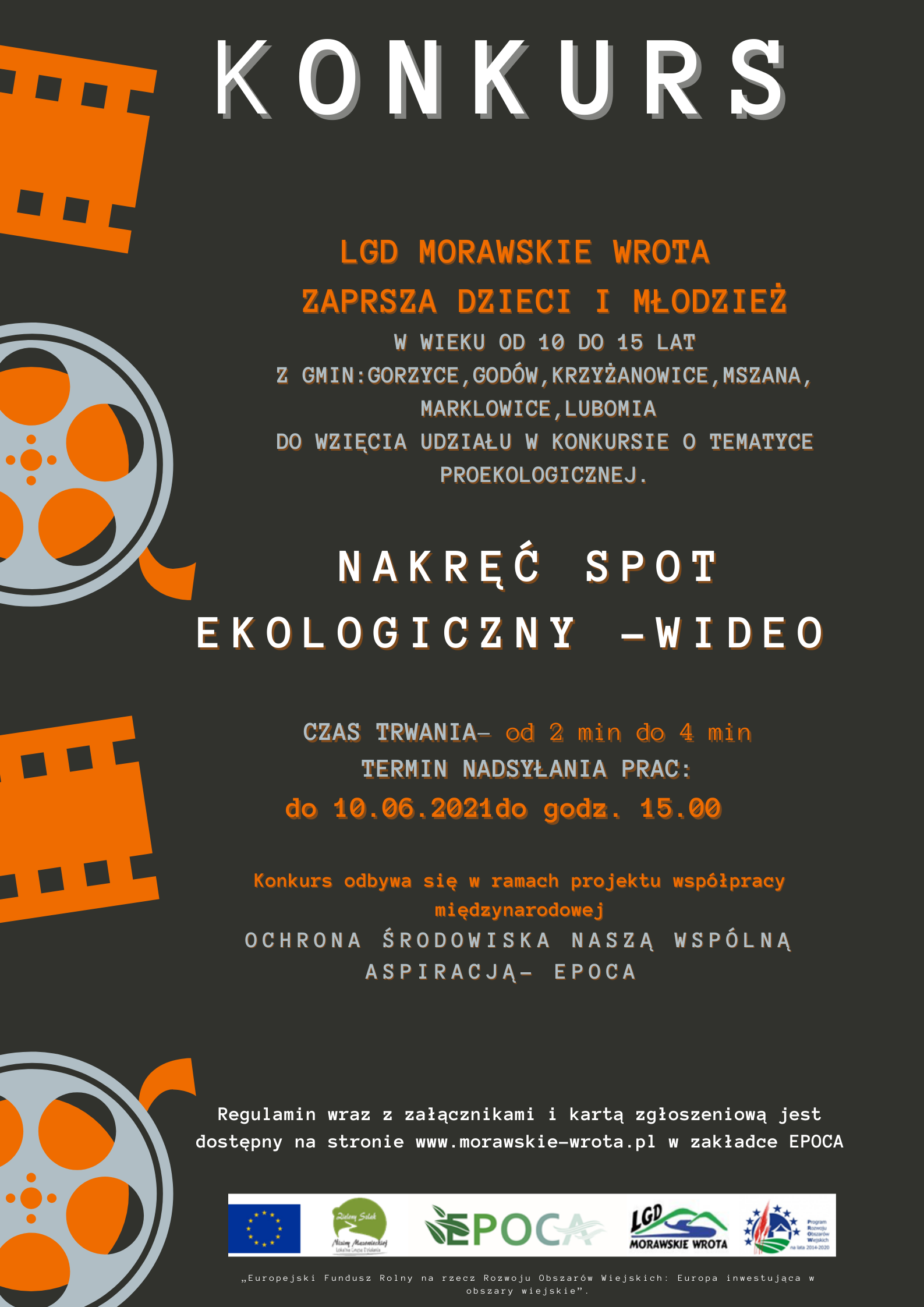 Plakat informujący o konkursie